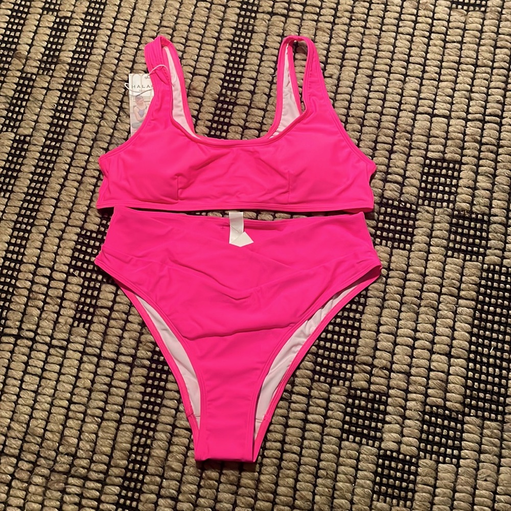 NWT HALARA Cheeky pink bikini
